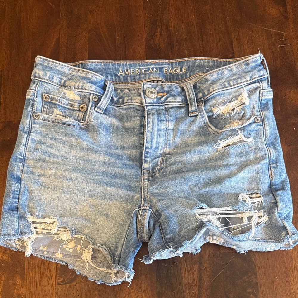 American Eagle Outfitters Distressed Blue Jean Shorts